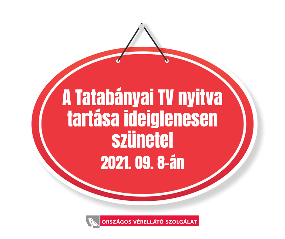 Tatabányai TV- szüneteltetett véradás 